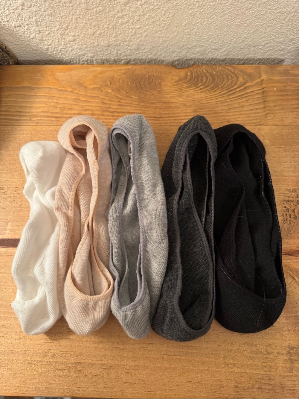 No-Show Sock Liners - 5-Pack (White, Cream, Light Gray, Charcoal, Black)